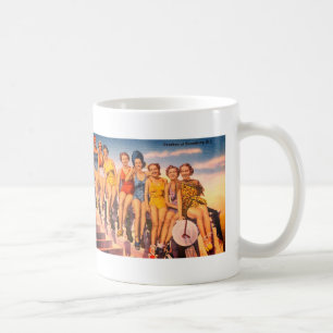 Caneca De Café Vintage Keansburg, NJ Beach Scene - Jersey Shore
