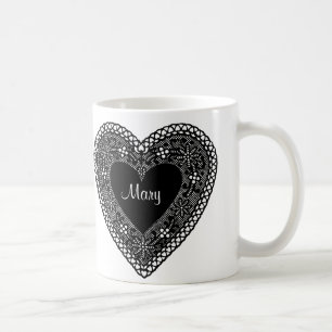 Caneca De Café Vintage Lace Heart