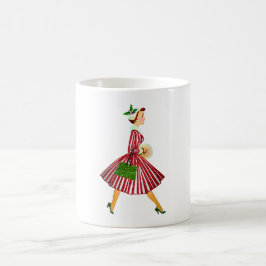 Caneca De Café Vintage Lady 1950 Natal