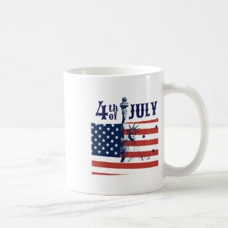 Caneca De Café Vintage Lady Liberty American Flag 4 De Julho