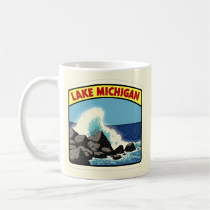 Caneca De Café Vintage Lake Michigan