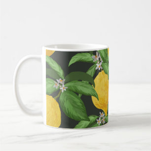 Caneca De Café Vintage Lemon Tropical Patterna
