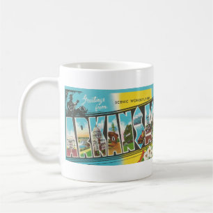 Caneca De Café vintage - Letra grande postal ARKANSAS