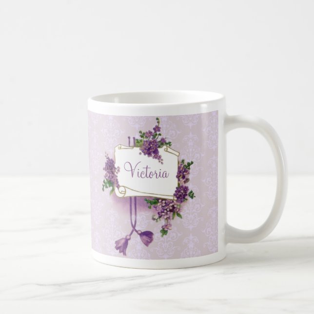Caneca De Café Vintage Lilacs Personalizado (Direita)