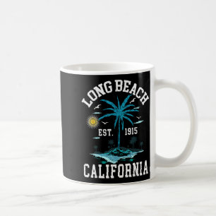 Caneca De Café Vintage Long Beach Califórnia Retro CA Pôr do Sol