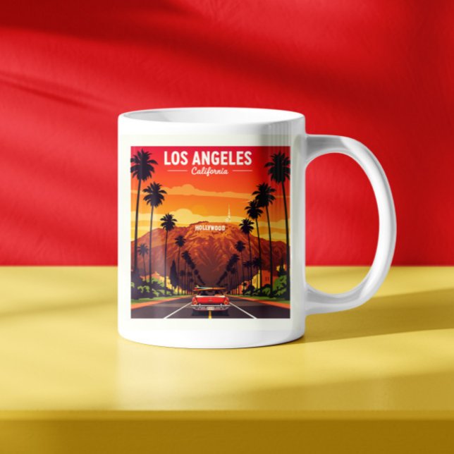 Caneca De Café Vintage Los Angeles California (Criador carregado)