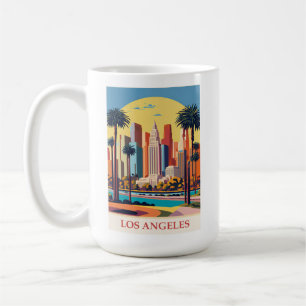 Caneca De Café Vintage Los Angeles California City Skyline Viagem