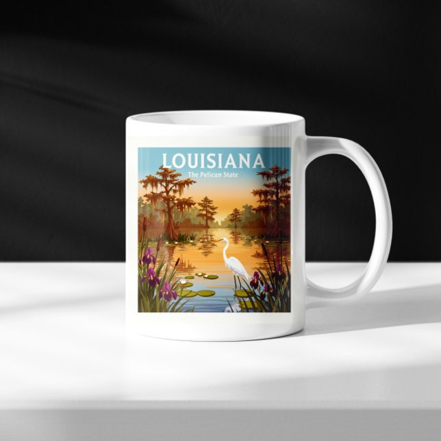 Caneca De Café Vintage Louisiana (Criador carregado)