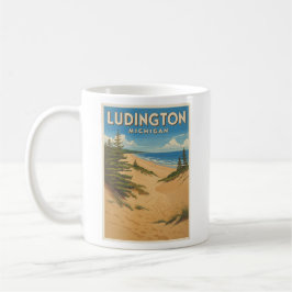 Caneca De Café Vintage Ludington Michigan