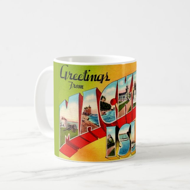 Caneca De Café Vintage Mackinac Island Mug (Frente Esquerda)
