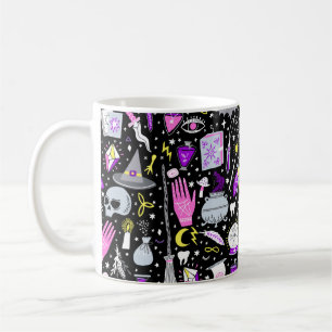 Caneca De Café vintage magia feiticeira sem descontinuidades. Bru