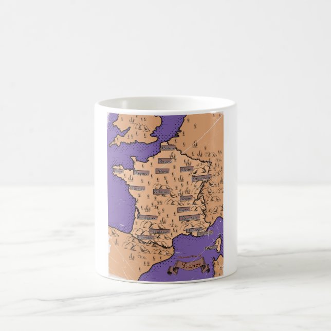 Caneca De Café Vintage Map of France (Centro)