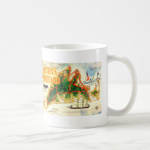 Caneca De Café Vintage Martha's Vineyard Map Colorful Photo