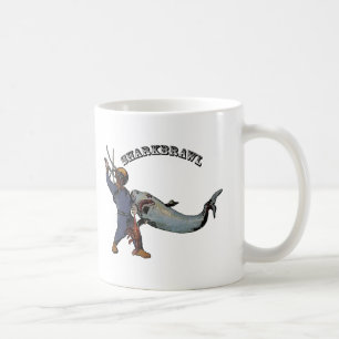 Caneca De Café Vintage mergulhando um tubarão sobre um URM de lag