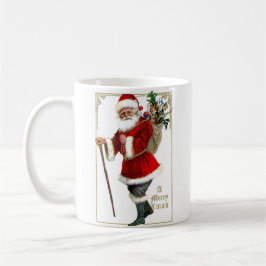 Caneca De Café Vintage Merry Natal Papai Noel