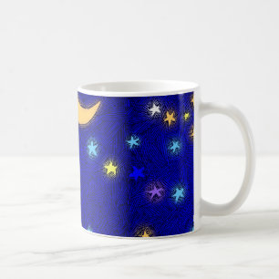 Caneca De Café Vintage Moon e Stars Etching Mug
