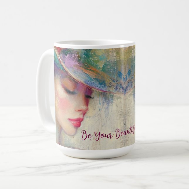 Caneca De Café Vintage Mulher É Sua Bela Pessoa (Frente Esquerda)
