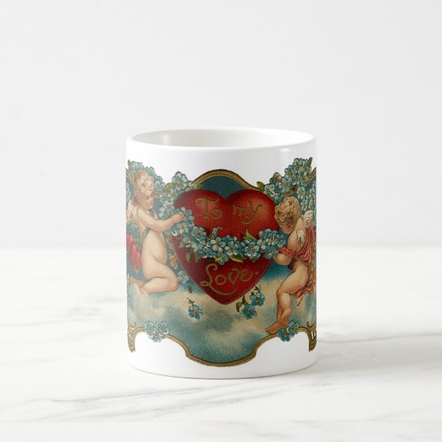 Caneca De Café Vintage Namorados Cherubs (Centro)
