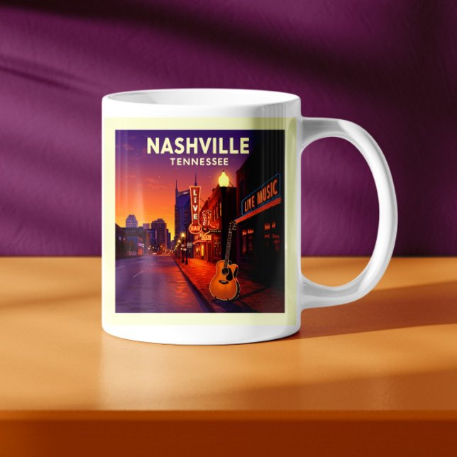 Caneca De Café Vintage Nashville Tennessee (Criador carregado)