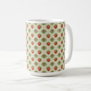 Caneca de Café Vintage Natal Cream - Vermelha & Ve