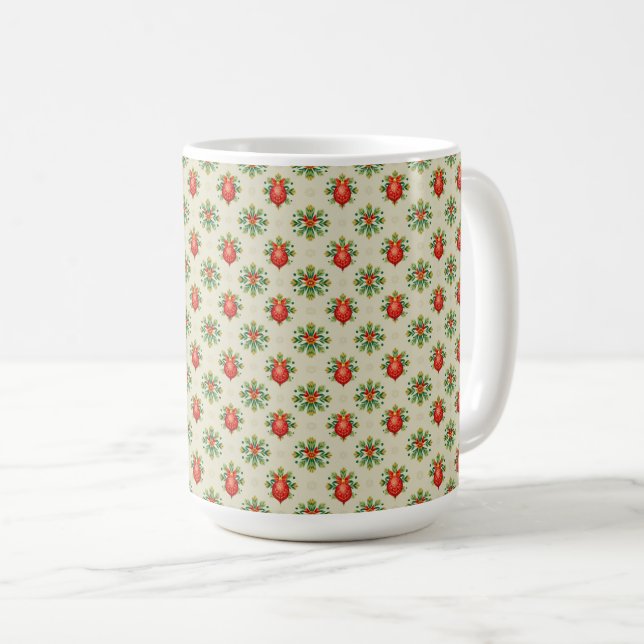 Caneca de Café Vintage Natal Cream - Vermelha & Ve (Frente Esquerda)