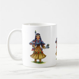 Caneca De Café Vintage Nativo Americano em trajes tradicionais
