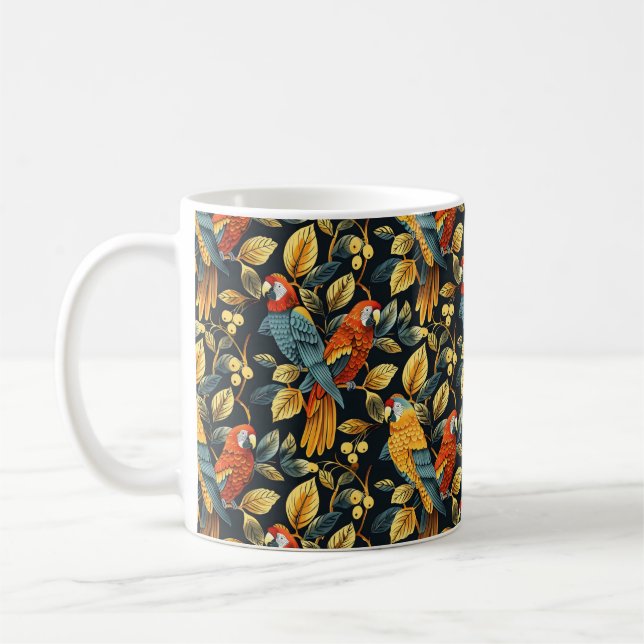 Caneca De Café Vintage Nature Parrot (Esquerda)