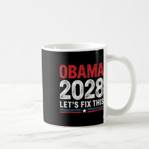 Caneca De Café Vintage Obama 2028 Engraçado Eleição Política Patr