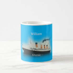 Caneca De Café Vintage Ocean Blue White Star Line Ship