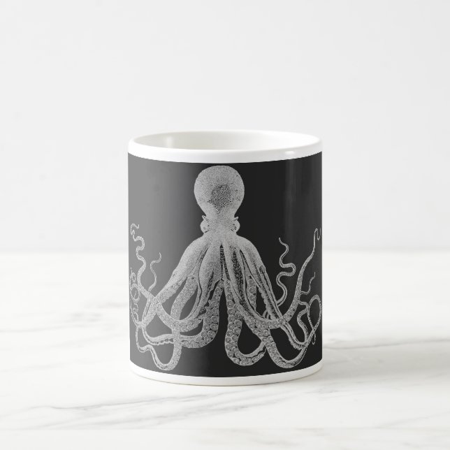 Caneca De Café Vintage Octopus BW (Centro)