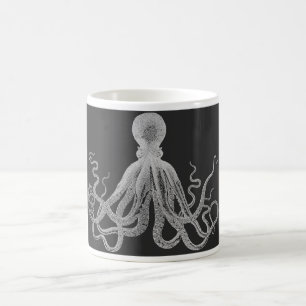 Caneca De Café Vintage Octopus BW Mug