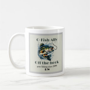 Caneca De Café Vintage Oficialmente Aposentado Grande Peixe Fora