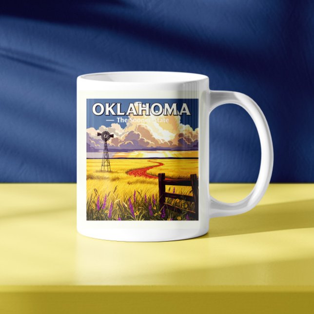 Caneca De Café Vintage Oklahoma (Criador carregado)