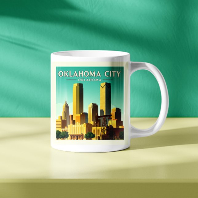 Caneca De Café Vintage Oklahoma City Oklahoma (Criador carregado)