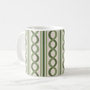 Caneca De Café Vintage ondas verdes