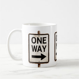 Caneca De Café Vintage ONE WAY rusty street sign