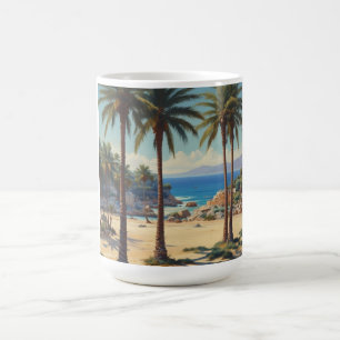 Caneca De Café Vintage Palm Trees Cote D'Azur Viagem