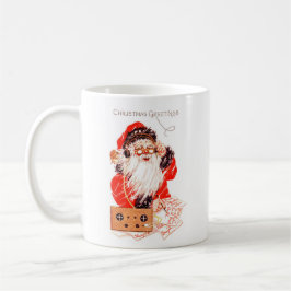 Caneca De Café Vintage Papai Noel Com Rádio Ham