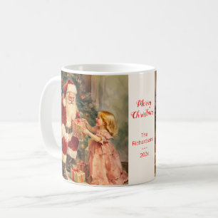 Caneca De Café Vintage Papais noeis e Natal infantil