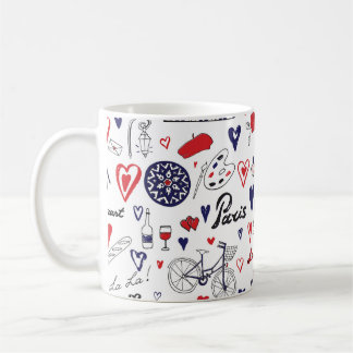 Caneca De Café Vintage Paris: padrão de linha de Viagem