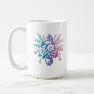 Caneca De Café Vintage Pastel Colorful Floral Design