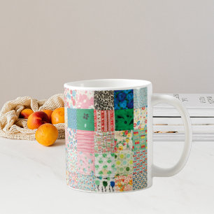 Caneca De Café Vintage Patchwork Quilt Mug
