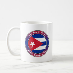 Caneca De Café Vintage Patria y Vida Viva Cuba Libre