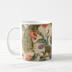 Caneca De Café Vintage Peacock Pattern Colorful Art