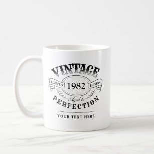 Caneca De Café Vintage Personalizada Idade para Perfecção Anivers