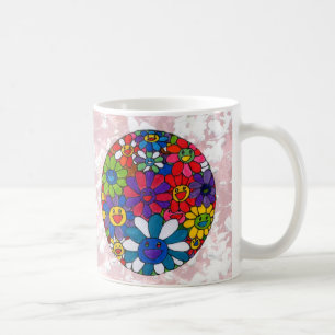 Caneca De Café Vintage Peter Max estilo flores bola Mug