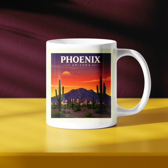 Caneca De Café Vintage Phoenix Arizona (Criador carregado)