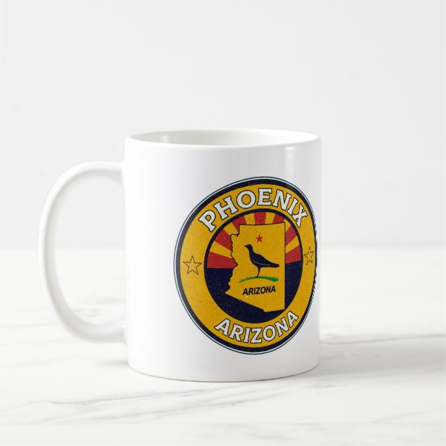 Caneca De Café Vintage Phoenix, Arizona gifts (Esquerda)