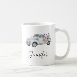 Caneca De Café Vintage Pickup Truck Rustic Watercolor
