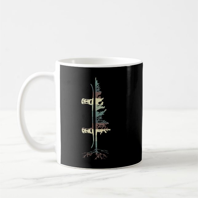 Caneca De Café Vintage Pine Snowboard Din Tee (Esquerda)